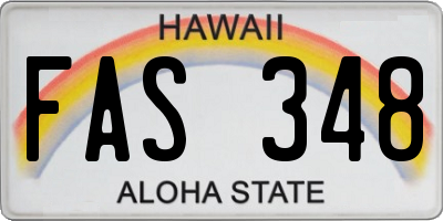 HI license plate FAS348