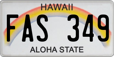 HI license plate FAS349