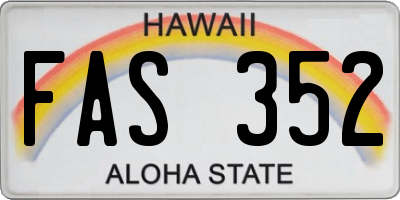 HI license plate FAS352