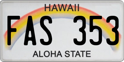 HI license plate FAS353