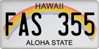 HI license plate FAS355