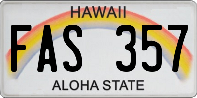 HI license plate FAS357