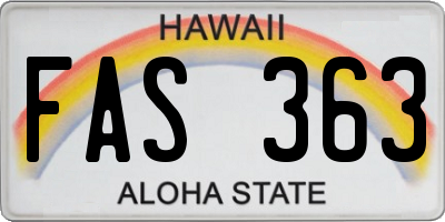 HI license plate FAS363