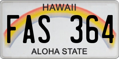 HI license plate FAS364