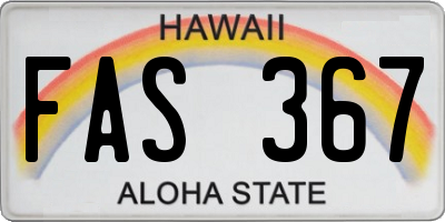 HI license plate FAS367