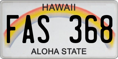 HI license plate FAS368