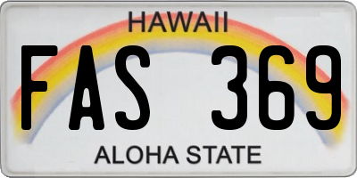 HI license plate FAS369