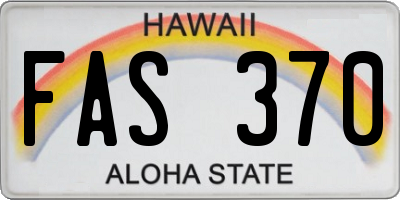 HI license plate FAS370