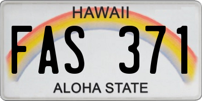 HI license plate FAS371