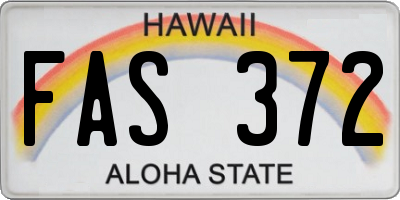 HI license plate FAS372