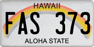 HI license plate FAS373
