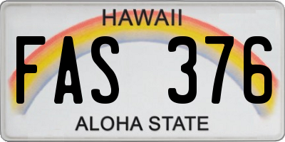 HI license plate FAS376