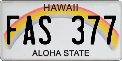 HI license plate FAS377