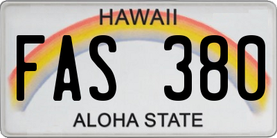 HI license plate FAS380
