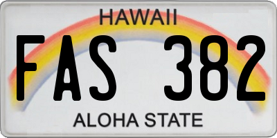 HI license plate FAS382