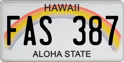 HI license plate FAS387