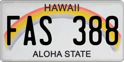 HI license plate FAS388