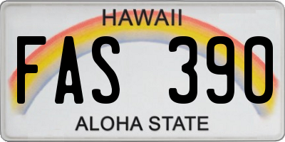 HI license plate FAS390