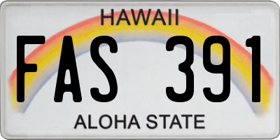 HI license plate FAS391