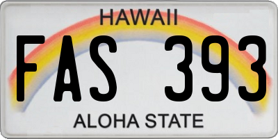 HI license plate FAS393