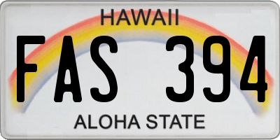 HI license plate FAS394