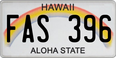 HI license plate FAS396