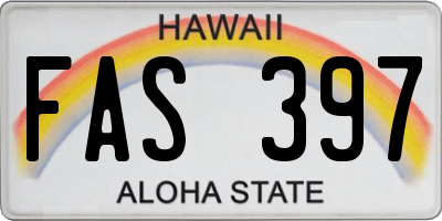 HI license plate FAS397