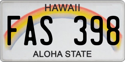 HI license plate FAS398