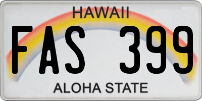 HI license plate FAS399