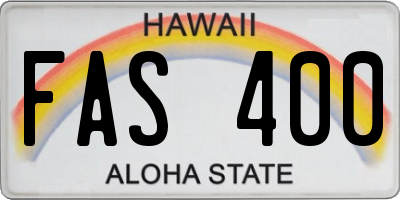 HI license plate FAS400
