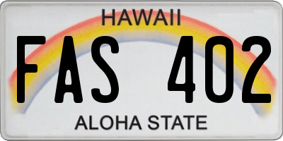 HI license plate FAS402