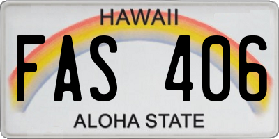 HI license plate FAS406