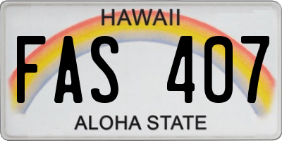 HI license plate FAS407