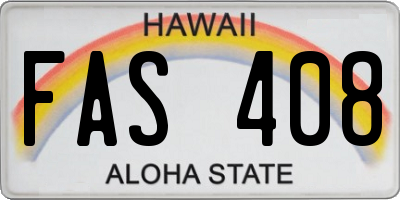 HI license plate FAS408