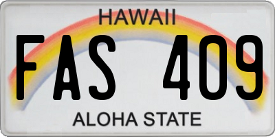 HI license plate FAS409