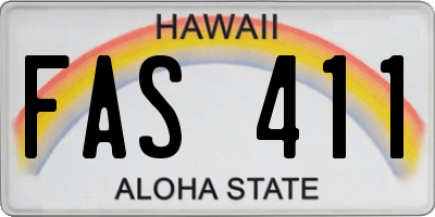 HI license plate FAS411