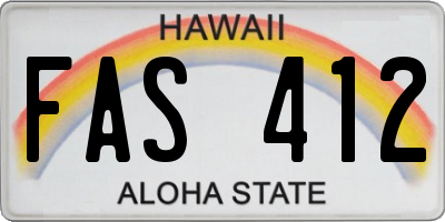 HI license plate FAS412