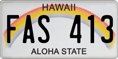 HI license plate FAS413