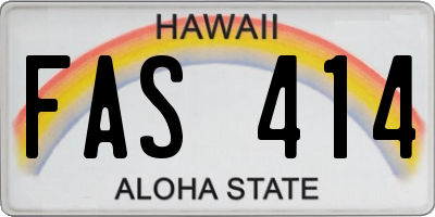 HI license plate FAS414