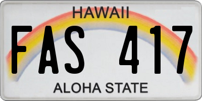 HI license plate FAS417
