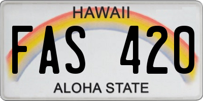 HI license plate FAS420