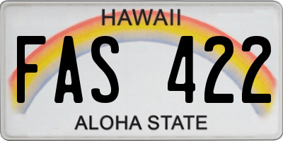 HI license plate FAS422