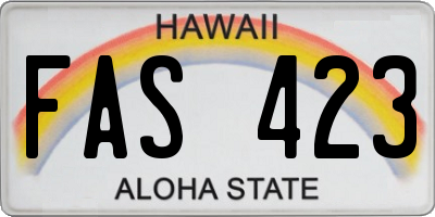 HI license plate FAS423