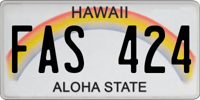 HI license plate FAS424