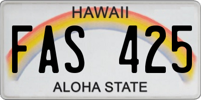 HI license plate FAS425