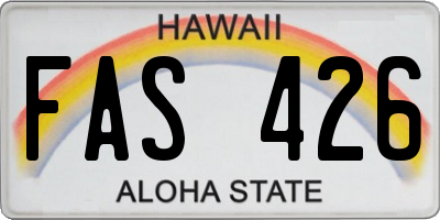HI license plate FAS426