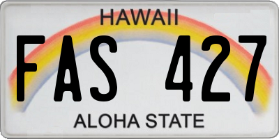 HI license plate FAS427