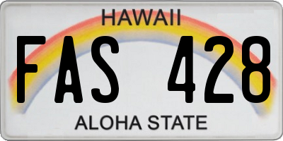 HI license plate FAS428