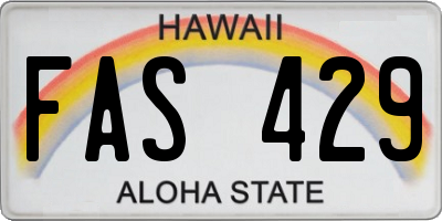 HI license plate FAS429