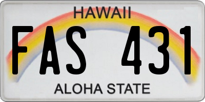 HI license plate FAS431